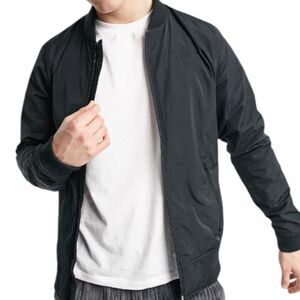 Hollister Men’s Bomber Lightweight Jacket Black Zip Long Sleeve Size XL Preppy